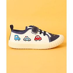 Cute Walk by Babyhug Velcro Closure Casual Shoes with Vehicle Design - Navy Blue