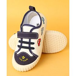 Cute Walk by Babyhug Velcro Closure Casual Shoes with Vehicle Design - Navy Blue