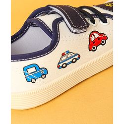 Cute Walk by Babyhug Velcro Closure Casual Shoes with Vehicle Design - Navy Blue
