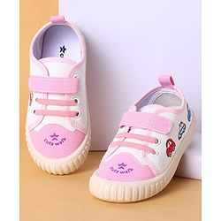 Cute Walk by Babyhug Velcro Closure Casual Shoes with Vehicle Design - Pink