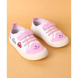 Cute Walk by Babyhug Velcro Closure Casual Shoes with Vehicle Design - Pink