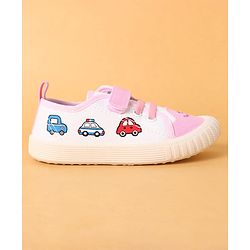 Cute Walk by Babyhug Velcro Closure Casual Shoes with Vehicle Design - Pink