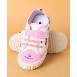 Cute Walk by Babyhug Velcro Closure Casual Shoes with Vehicle Design - Pink