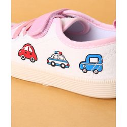 Cute Walk by Babyhug Velcro Closure Casual Shoes with Vehicle Design - Pink