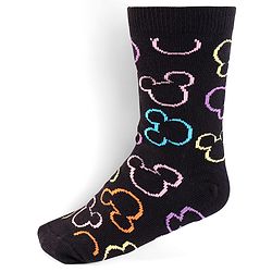 Cute Walk by Babyhug Knit Antibacterial Socks With Mickey Mouse Graphics Pack Of 3 - Blue Black & Yellow