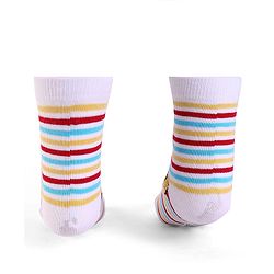 Cute Walk By Babyhug Knit Antibacterial Socks With Mickey Mouse Graphics Pack Of 3 - White & Yellow