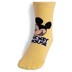 Cute Walk By Babyhug Knit Antibacterial Socks With Mickey Mouse Graphics Pack Of 3 - White & Yellow