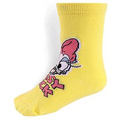 Cute Walk By Babyhug Knit Antibacterial Socks With Minnie Mouse Graphics Pack Of 3 - Yellow Pink & Blue