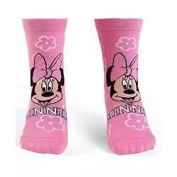 Cute Walk By Babyhug Knit Antibacterial Socks With Minnie Mouse Graphics Pack Of 3 - Yellow Pink & Blue