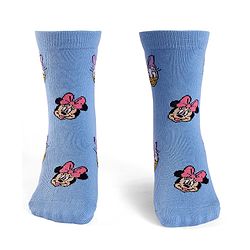 Cute Walk By Babyhug Knit Antibacterial Socks With Minnie Mouse Graphics Pack Of 3 - Yellow Pink & Blue