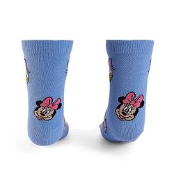 Cute Walk By Babyhug Knit Antibacterial Socks With Minnie Mouse Graphics Pack Of 3 - Yellow Pink & Blue