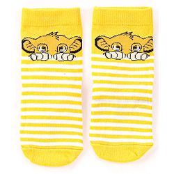 Cute Walk by Babyhug Disney Knit Ankle Length Antibacterial Socks With Lion King Graphics Pack Of 3 - Green Yellow & Blue
