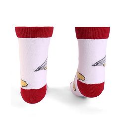 Cute Walk By Babyhug Knit Antibacterial Socks With Winnie The Pooh Graphics Pack Of 3 - Yellow & White