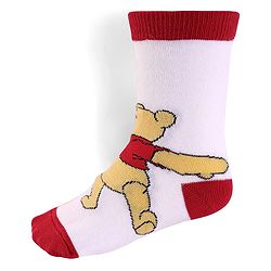 Cute Walk By Babyhug Knit Antibacterial Socks With Winnie The Pooh Graphics Pack Of 3 - Yellow & White