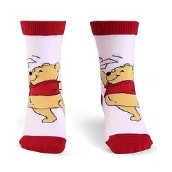 Cute Walk By Babyhug Knit Antibacterial Socks With Winnie The Pooh Graphics Pack Of 3 - Yellow & White