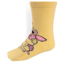 Cute Walk By Babyhug Knit Antibacterial Socks With Winnie The Pooh Graphics Pack Of 3 - Yellow & White