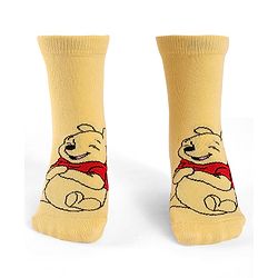 Cute Walk By Babyhug Knit Antibacterial Socks With Winnie The Pooh Graphics Pack Of 3 - Yellow & White