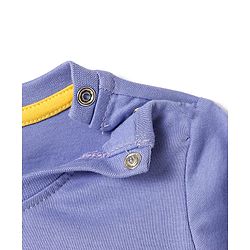Babyhug Cotton Knit Half Sleeves T-Shirt with Team Awesome  Print - Purple