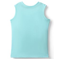Babyhug Cotton Knit Sleeveless Tank T-Shirt With Dino Print - Light Blue