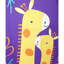 Babyhug Cotton Knit Sleeveless Tank T-Shirt With Animal Graphics - Purple