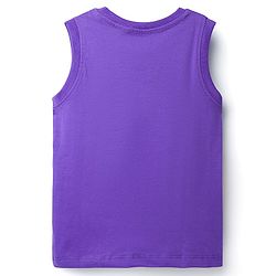 Babyhug Cotton Knit Sleeveless Tank T-Shirt With Animal Graphics - Purple