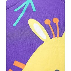 Babyhug Cotton Knit Sleeveless Tank T-Shirt With Animal Graphics - Purple