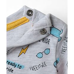 Babyhug Cotton Knit Half Sleeves T-Shirts with Skating Print Pack of 3 - Yellow Orange & Grey