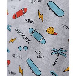 Babyhug Cotton Knit Half Sleeves T-Shirts with Skating Print Pack of 3 - Yellow Orange & Grey