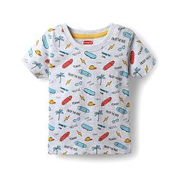 Babyhug Cotton Knit Half Sleeves T-Shirts with Skating Print Pack of 3 - Yellow Orange & Grey