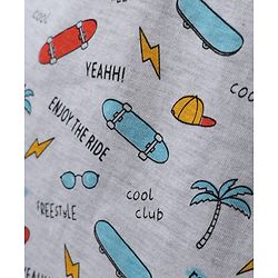 Babyhug Cotton Knit Half Sleeves T-Shirts with Skating Print Pack of 3 - Yellow Orange & Grey