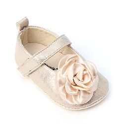 Cute Walk by Babyhug Velcro Closure Booties with Floral Applique - Pink