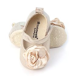 Cute Walk by Babyhug Velcro Closure Booties with Floral Applique - Pink