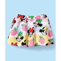 Babyhug Disney Sleeveless Two Piece Swimsuit With Minnie Mouse & Family Print - Multicolour