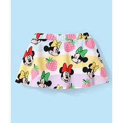 Babyhug Disney Sleeveless Two Piece Swimsuit With Minnie Mouse & Family Print - Multicolour