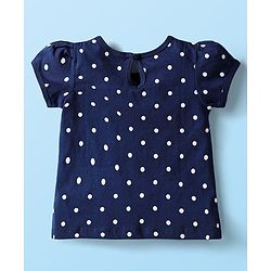 Babyhug Cotton Knit Half Sleeves T-Shirts with Polka Dots & Bow Print Pack of 3 - Red Navy Blue & White