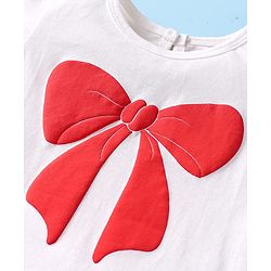 Babyhug Cotton Knit Half Sleeves T-Shirts with Polka Dots & Bow Print Pack of 3 - Red Navy Blue & White