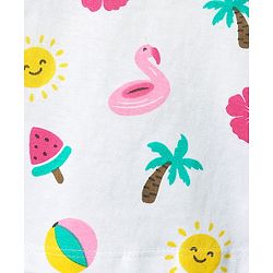 Babyhug Cotton Knit Half Sleeves T-Shirts With Tropical Print  Pack Of 3 -Yellow &  Pink