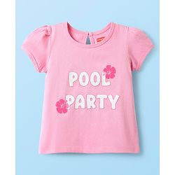 Babyhug Cotton Knit Half Sleeves T-Shirts With Tropical Print  Pack Of 3 -Yellow &  Pink