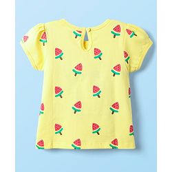 Babyhug Cotton Knit Half Sleeves T-Shirts With Tropical Print  Pack Of 3 -Yellow &  Pink