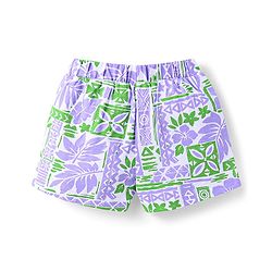 Babyhug 100% Cotton Single Jersey Knit Half Sleeves Co-ords Top & Shorts Set with Tropical Theme Print - Lavender