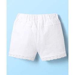 Babyhug Cotton Woven Half Frill Sleeves Floral Printed Top & Shorts Set - White & Blue
