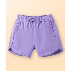 Babyhug Single Jersey Knit Sleeveless Top & Shorts Set with Floral Print - Purple & White