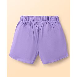 Babyhug Single Jersey Knit Sleeveless Top & Shorts Set with Floral Print - Purple & White