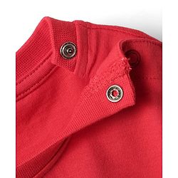 Babyhug Cotton  Knit Half Sleeves T-Shirt With Nautical Text Print - Red