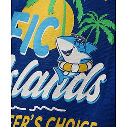 Babyhug Cotton Knit Sleeveless Tank T-Shirt With Pacific Island Text Print- Navy Blue
