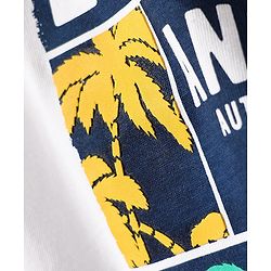 Babyhug Cotton Knit Sleeveless Tank T-Shirt With Los Angeles Text Print - White