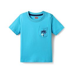 Babyhug Cotton Knit Half Sleeves T-Shirts with Tropical Theme Print & Stripes Pack of 3 - Navy & Aqua Blue