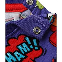 Babyhug Cotton Knit Half Sleeves T-Shirts with Dino Print & Stripes Pack of 3 - Navy Blue & Red