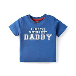 Babyhug Cotton Knit Half Sleeves T-Shirts with Text Print & Stripes Pack of 3 - Yellow Blue & White