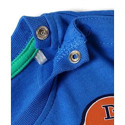 Babyhug Cotton Knit Half Sleeves T-Shirt With Great Day For Winning Text Print - Blue